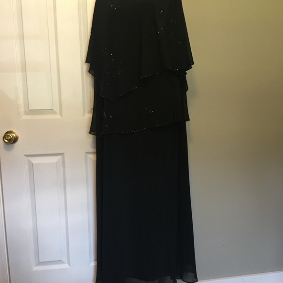 Positive Attitude Women's Elegant Black Formal maxi Evening Dress. Sz 22W - Picture 1 of 10